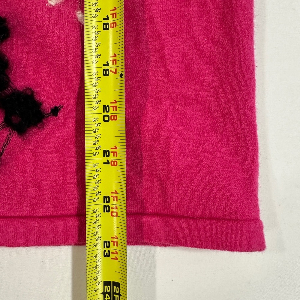 Susan Bristol Poodle Cardigan Womens L Pink Hand Embroidered Beaded Knit Sweater - Picture 7 of 7